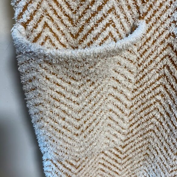 Ruby Moon Cozy Chenille Tan White Chevron Knit Duster Open Cardigan Size XXL - Picture 5 of 8